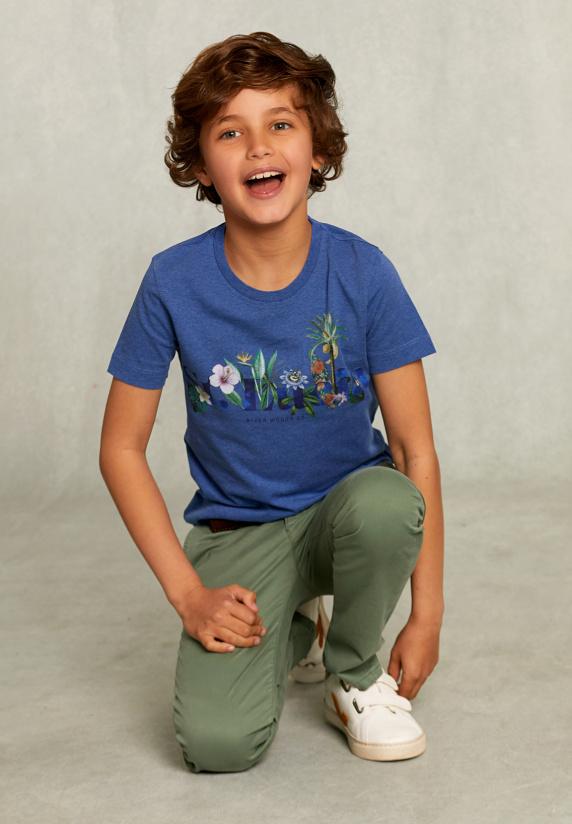 River Woods Normal Fit Basic T-shirt Wallstreet Mix