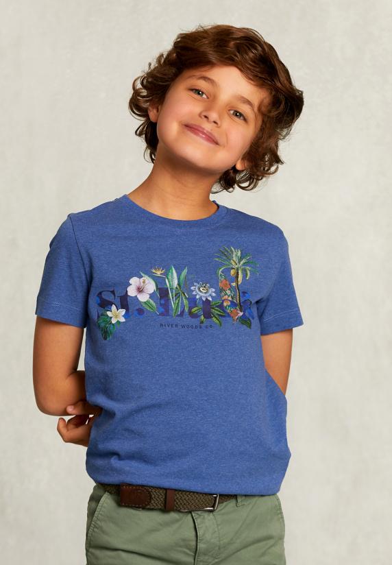 River Woods Normal Fit Basic T-shirt Wallstreet Mix