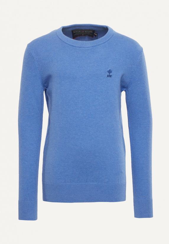 river woods Normal fit basic trui ronde hals blue azure mix