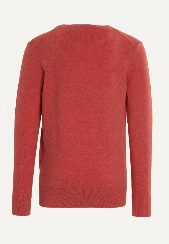 River Woods Normal Fit Basic Trui Ronde Hals Cherry Mix