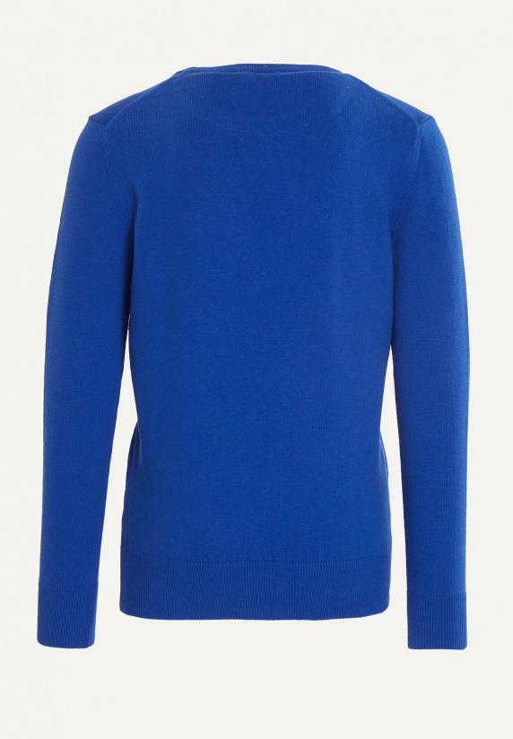 River Woods Normal Fit Basic Trui Ronde Hals Cobalt Mix