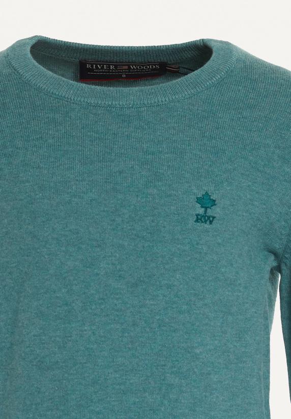 River Woods Normal Fit Basic Trui Ronde Hals Opal Mix