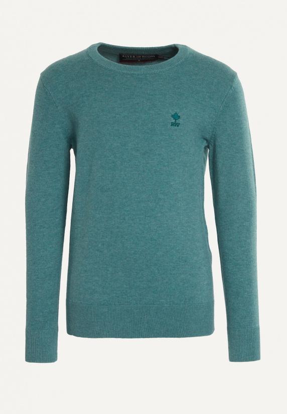 river woods Normal fit basic trui ronde hals opal mix