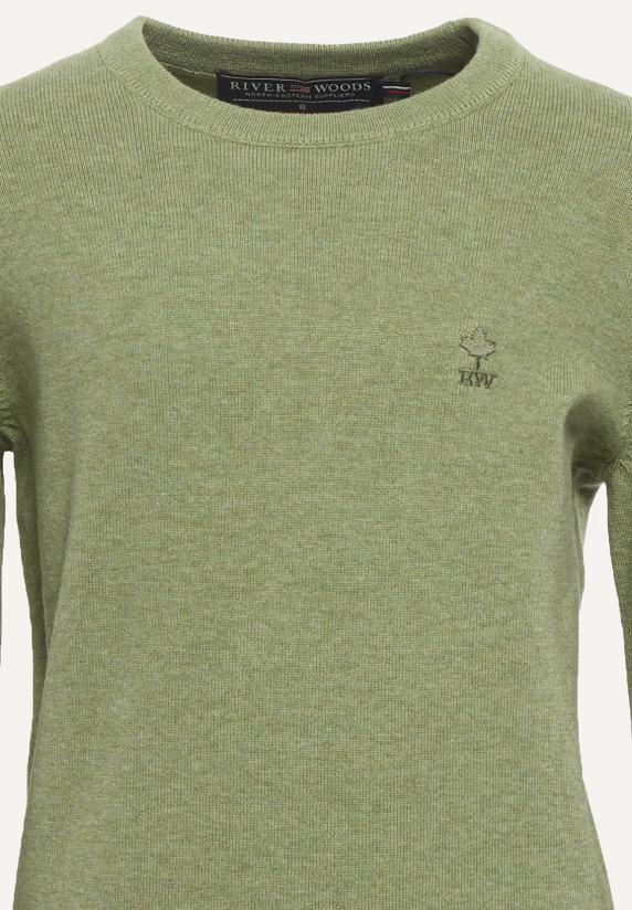 River Woods Normal Fit Basic Trui Ronde Hals Savanna Mix