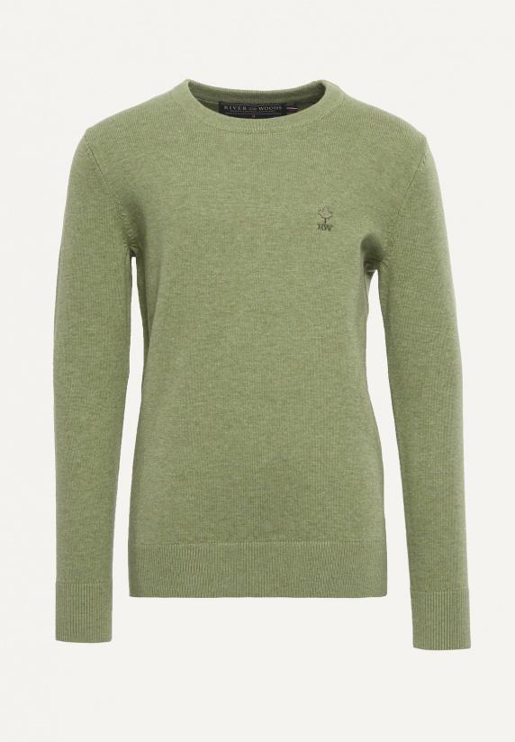 river woods Normal fit basic trui ronde hals savanna mix