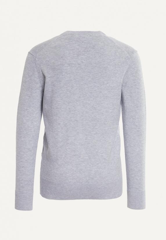 River Woods Normal Fit Basic V-hals Trui Lt Grey Mix