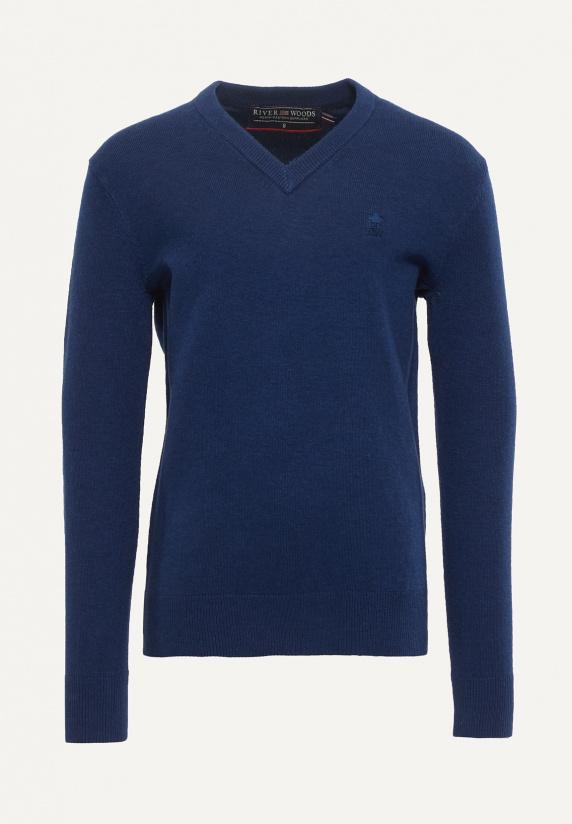 river woods Normal fit basic V-hals trui night denim mix