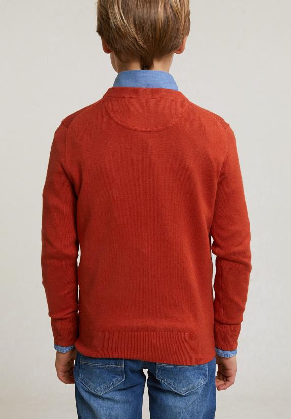 River Woods Normal Fit Katoen-bamboo Basic Trui Ronde Hals Sunset Mix