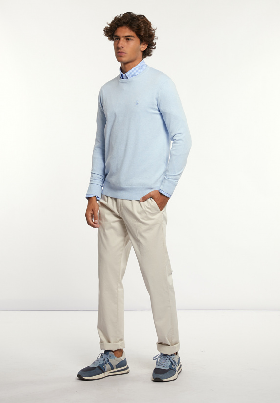 River Woods Normal Fit Katoenen Basic Trui Ronde Hals Baby Mix