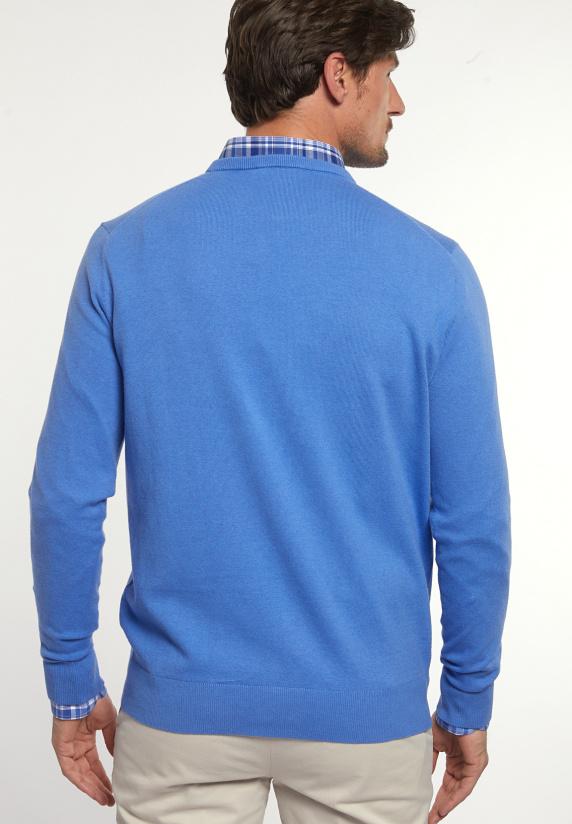 River Woods Normal Fit Katoenen Basic Trui Ronde Hals Blue Miles Mix