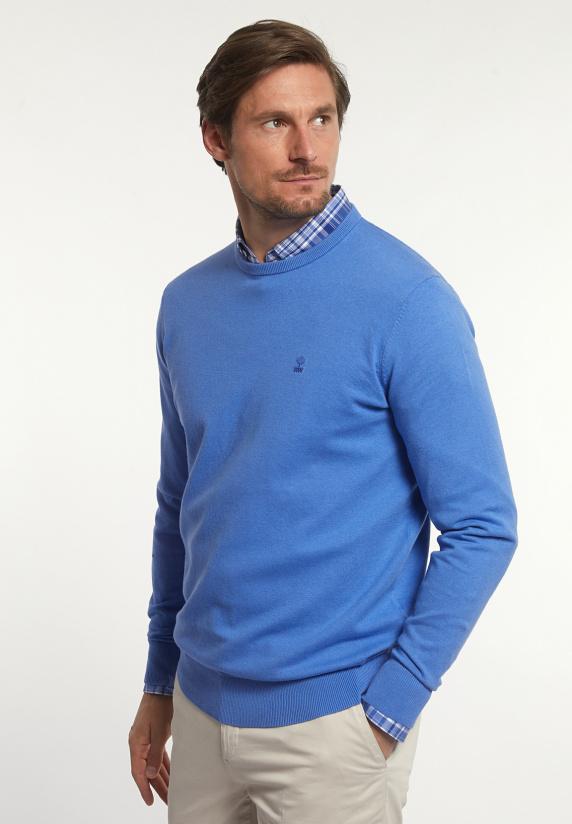 river woods Normal fit katoenen basic trui ronde hals blue miles mix