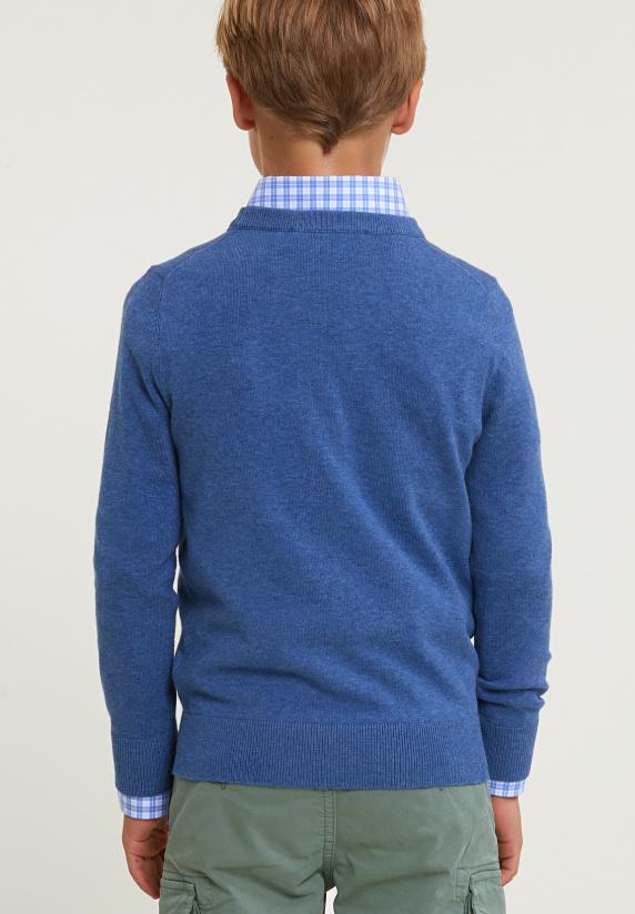 River Woods Normal Fit Katoenen Basic Trui Ronde Hals Lake Mix