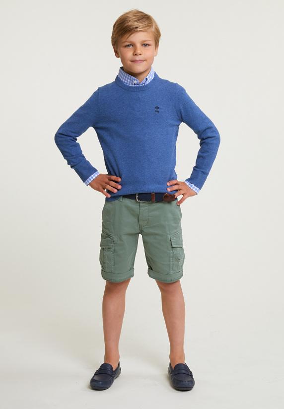 River Woods Normal Fit Katoenen Basic Trui Ronde Hals Lake Mix