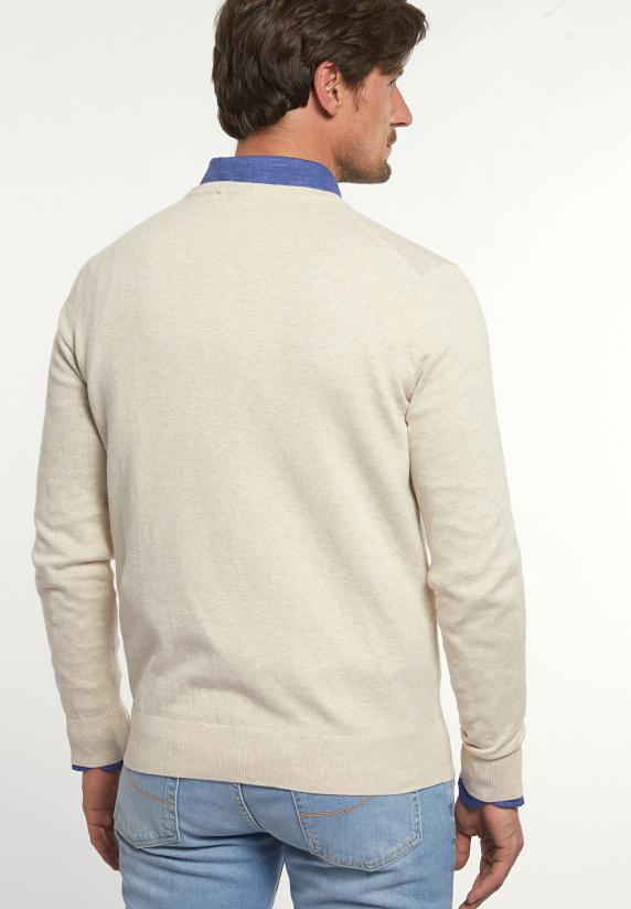 River Woods Normal Fit Katoenen Basic Trui Ronde Hals Linen Mix