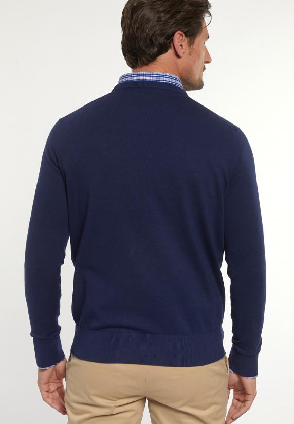 River Woods Normal Fit Katoenen Basic Trui Ronde Hals Midnight Blue