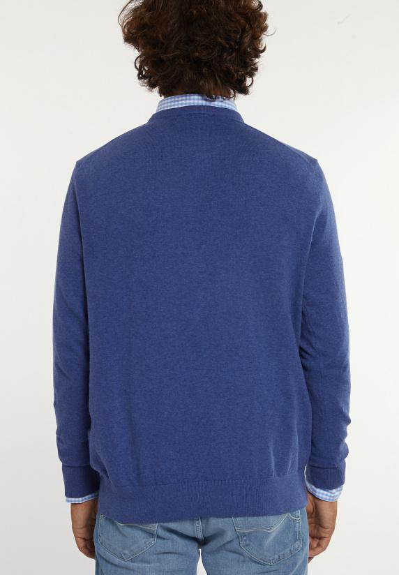 River Woods Normal Fit Katoenen Basic Trui Ronde Hals Persian Blue Mix