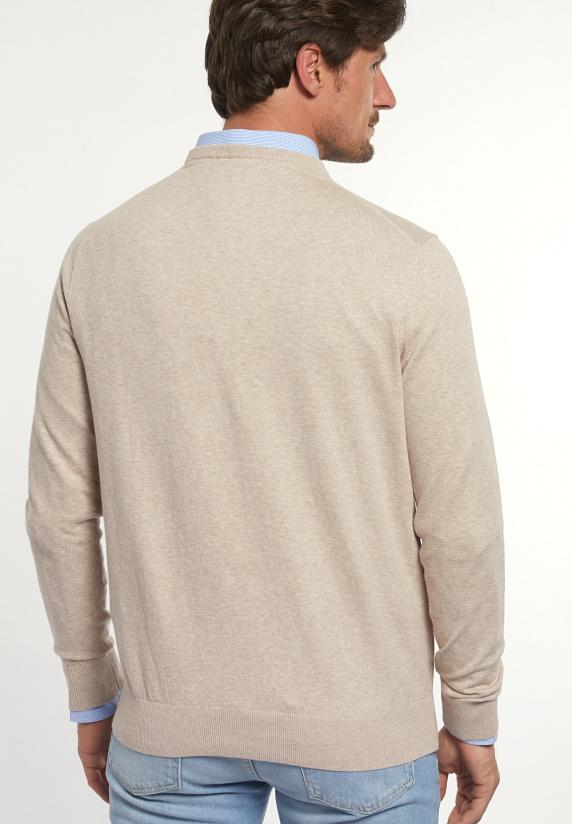 River Woods Normal Fit Katoenen Basic Trui Ronde Hals Sand Mix