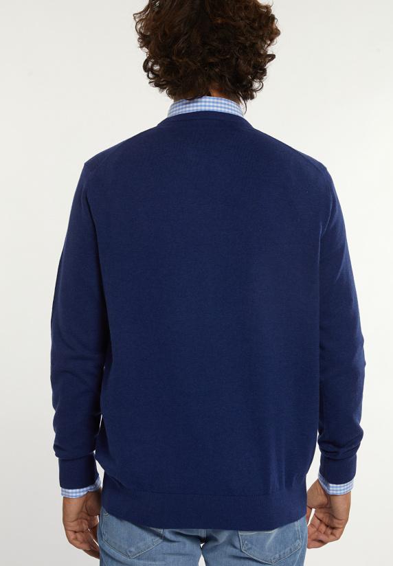 River Woods Normal Fit Katoenen Basic Trui Ronde Hals Twilight Mix