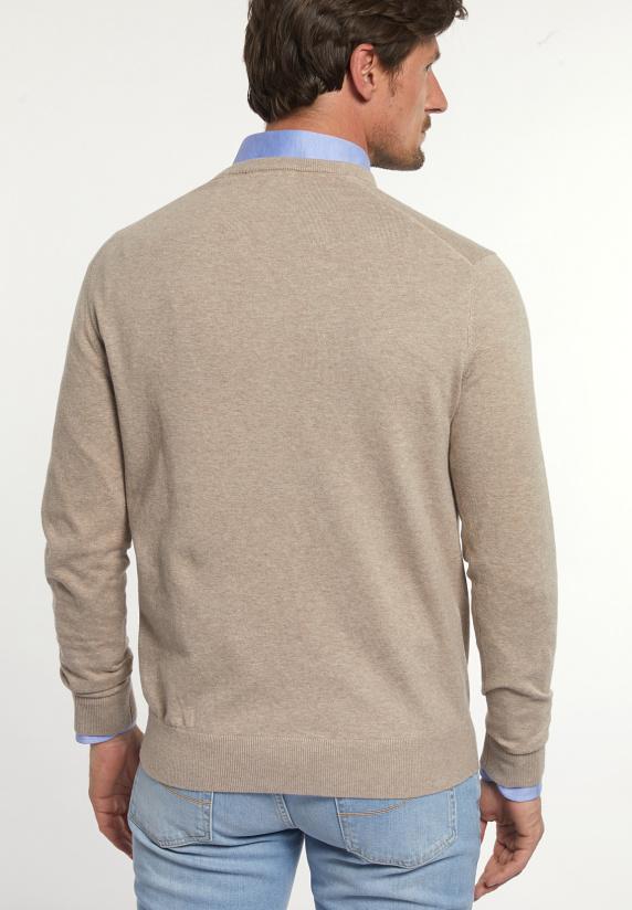 River Woods Normal Fit Katoenen Basic V-hals Trui Hazel Mix