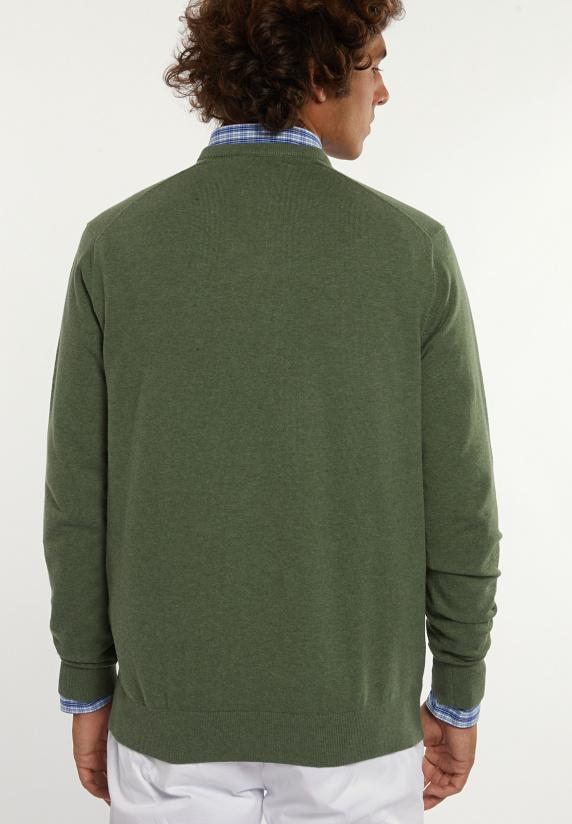 River Woods Normal Fit Katoenen Basic V-hals Trui Lodge Mix