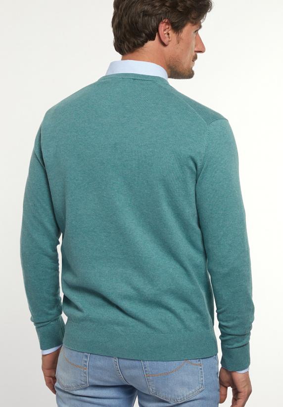 River Woods Normal Fit Katoenen Basic V-hals Trui Opal Mix