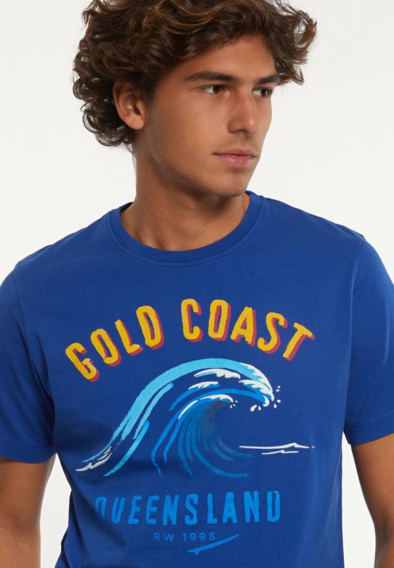 River Woods Normal Fit Katoenen Fantasie T-shirt Admiral