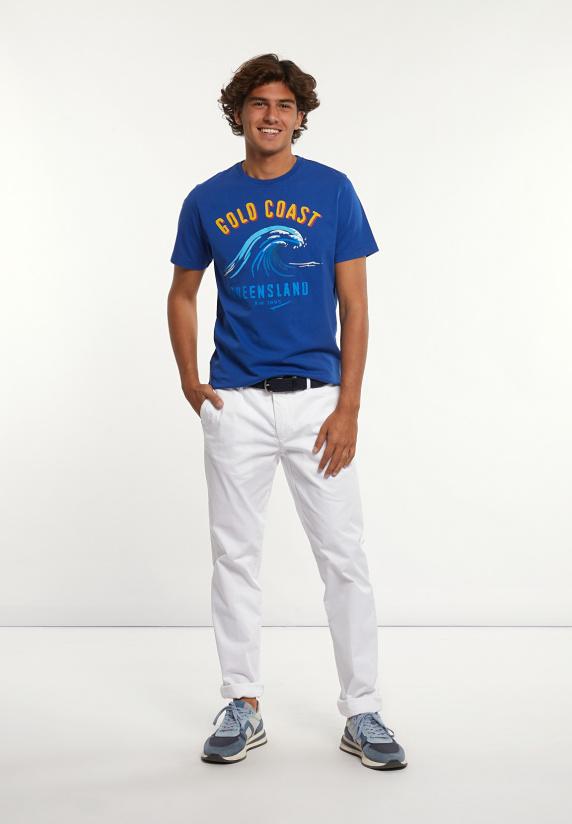 River Woods Normal Fit Katoenen Fantasie T-shirt Admiral