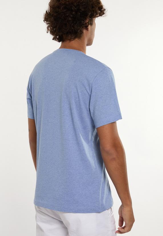 River Woods Normal Fit Katoenen Fantasie T-shirt Chambray Mix