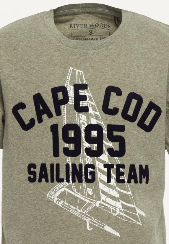 River Woods Normal Fit Katoenen Fantasie T-shirt Jade Mix