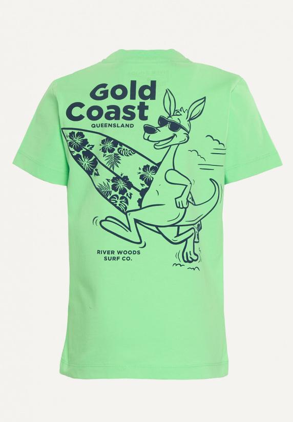 River Woods Normal Fit Katoenen Fantasie T-shirt Lime