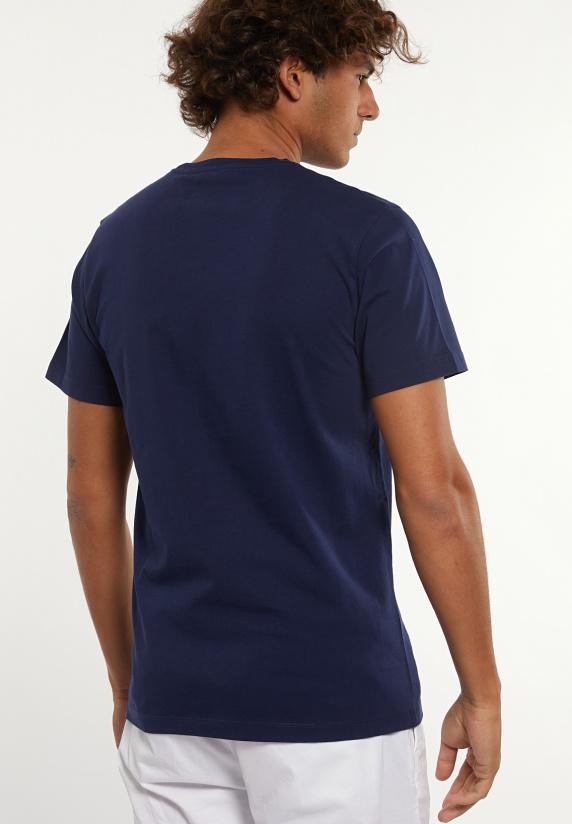 River Woods Normal Fit Katoenen Fantasie T-shirt Midnight Blue