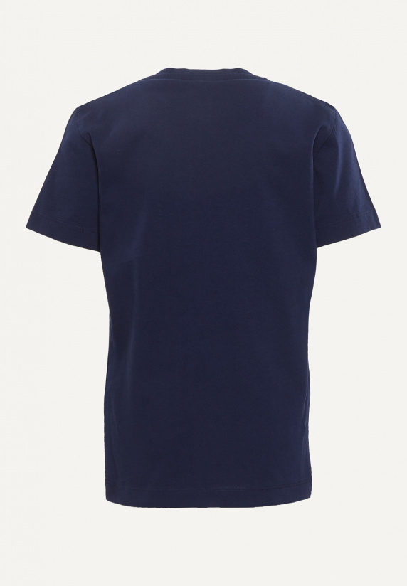 River Woods Normal Fit Katoenen Fantasie T-shirt Midnight Blue