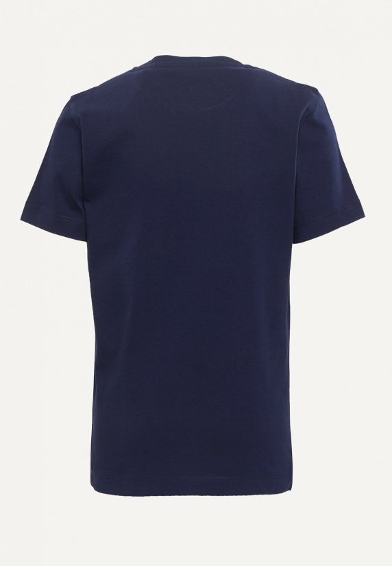 River Woods Normal Fit Katoenen Fantasie T-shirt Midnight Blue