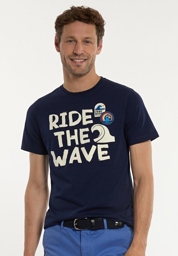 river woods Normal fit katoenen fantasie T-shirt midnight blue