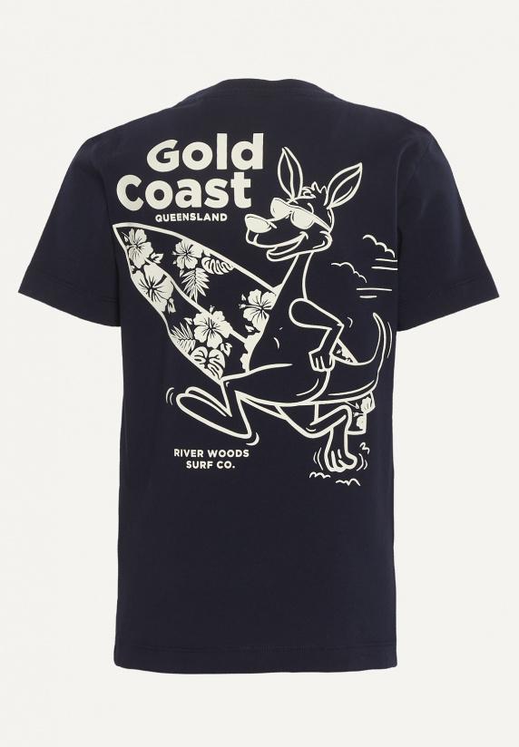 River Woods Normal Fit Katoenen Fantasie T-shirt Navy