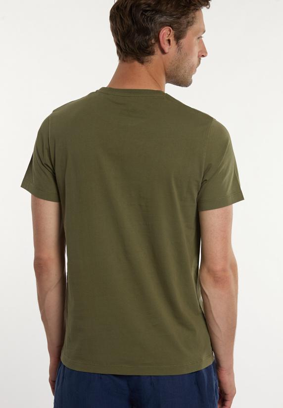 River Woods Normal Fit Katoenen Fantasie T-shirt Olijfgroen