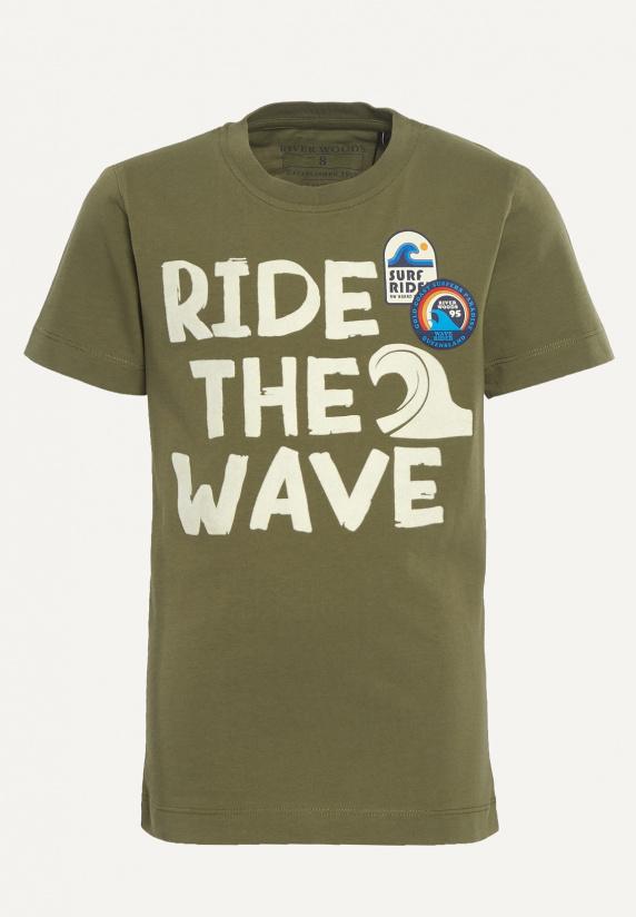 river woods Normal fit katoenen fantasie T-shirt olijfgroen river woods Normal fit katoenen fantasie T-shirt olijfgroen