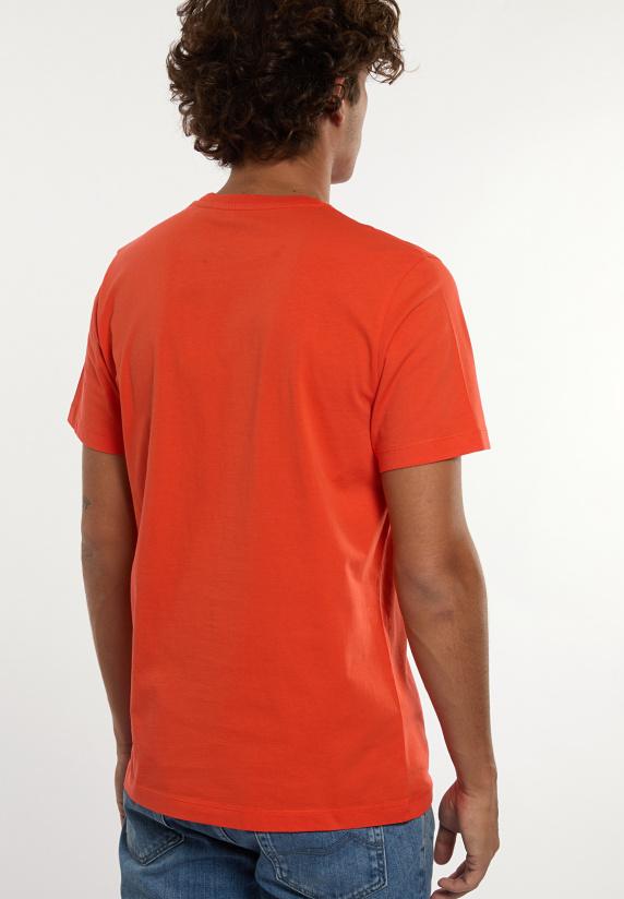 River Woods Normal Fit Katoenen Fantasie T-shirt Orange