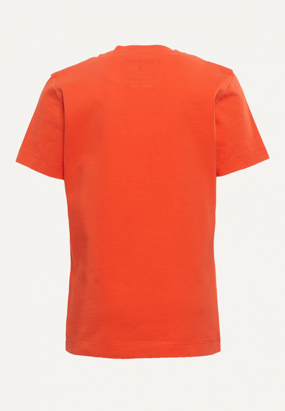 River Woods Normal Fit Katoenen Fantasie T-shirt Orange