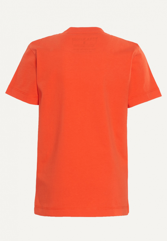 River Woods Normal Fit Katoenen Fantasie T-shirt Oranje