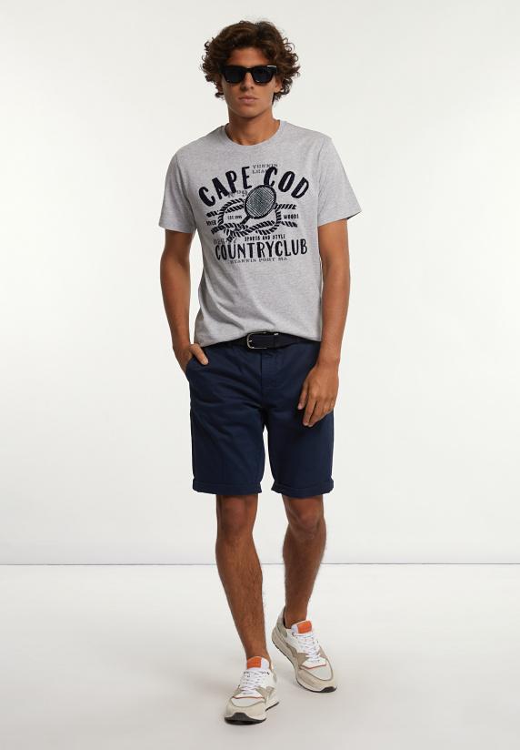 River Woods Normal Fit Katoenen Fantasie T-shirt Pearl Grey Mix