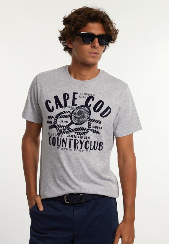 river woods Normal fit katoenen fantasie T-shirt pearl grey mix