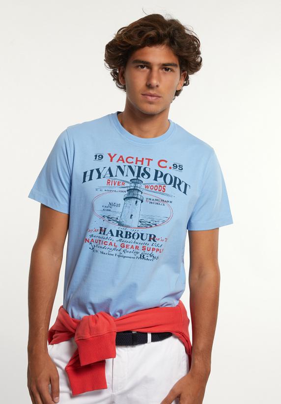 river woods Normal fit katoenen fantasie T-shirt porcelaine