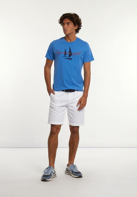 River Woods Normal Fit Katoenen Fantasie T-shirt Soft Azure