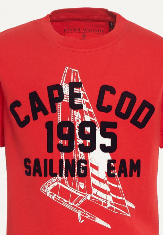 River Woods Normal Fit Katoenen Fantasie T-shirt Strawberry