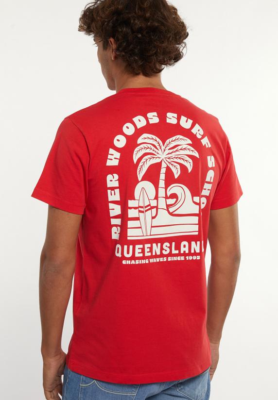 River Woods Normal Fit Katoenen Fantasie T-shirt Strawberry