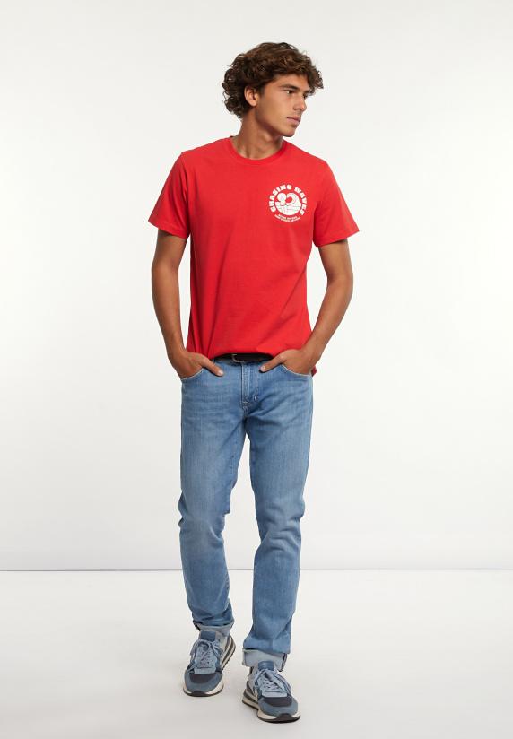 River Woods Normal Fit Katoenen Fantasie T-shirt Strawberry