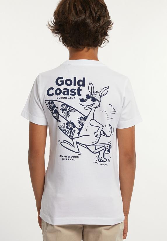 River Woods Normal Fit Katoenen Fantasie T-shirt Wit