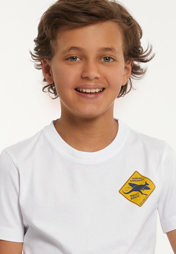 River Woods Normal Fit Katoenen Fantasie T-shirt Wit