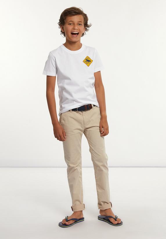 River Woods Normal Fit Katoenen Fantasie T-shirt Wit